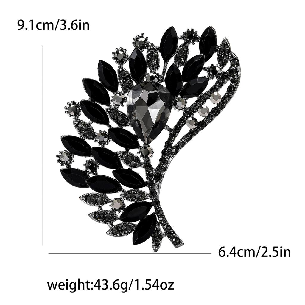 Legering Strass Stor Glas Brosch High-End Retro Dam Sjal Kofta Korsage Smycke Nål