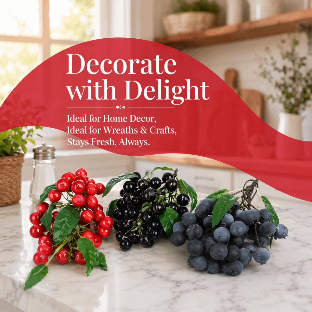 Fruit String Realistic Simulation Blueberry Foam Handicrafts Artificial Cherry Decorative Lifelike Fake Fruit Kitchen