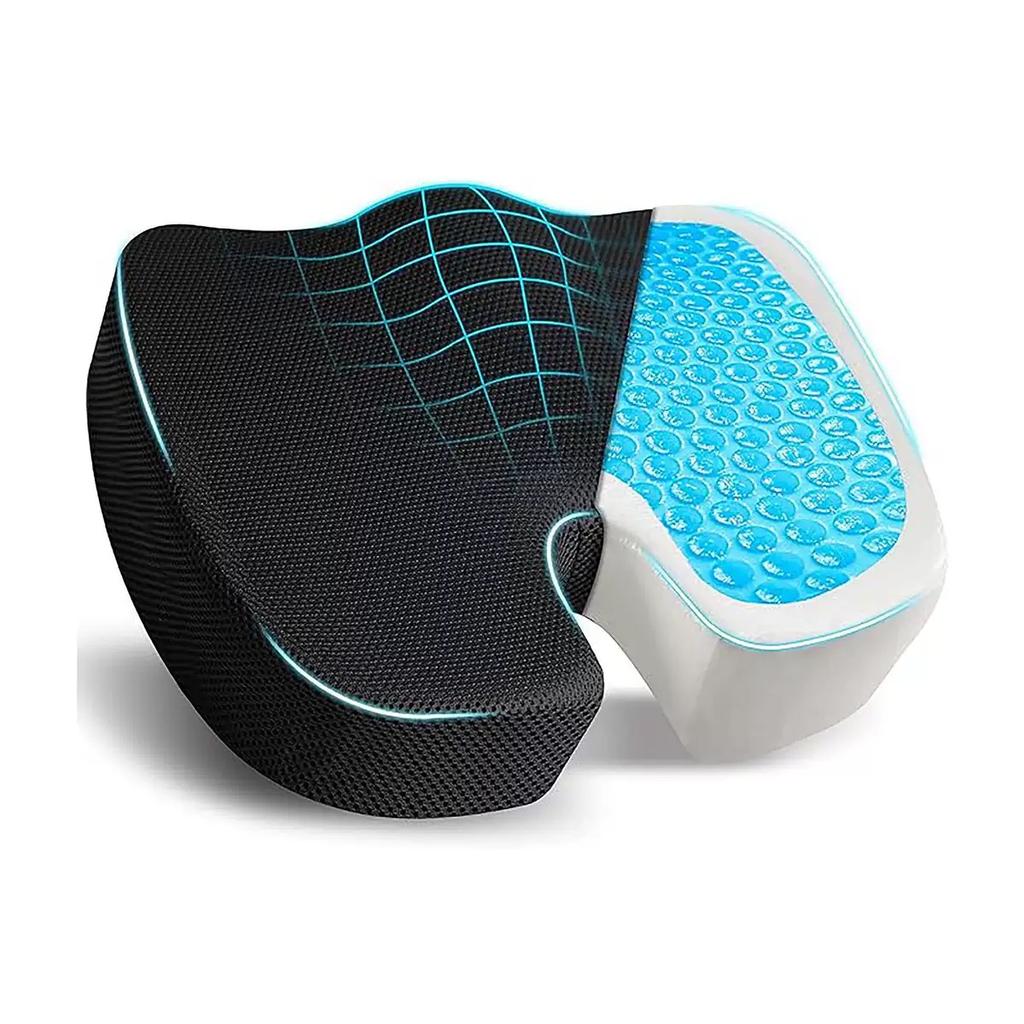 45D Cooling Gel Memory Foam Seat Cushion Orthopedic Office Chair Pad Car Butt Cushion for Tailbone Pain Relief