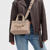 Coach Cargo 26 Embroidered Logo Zipper Closure Large Capacity Canvas Satin Leather Tote Shopping Bag Women Tote Natural CP164-LHVRA