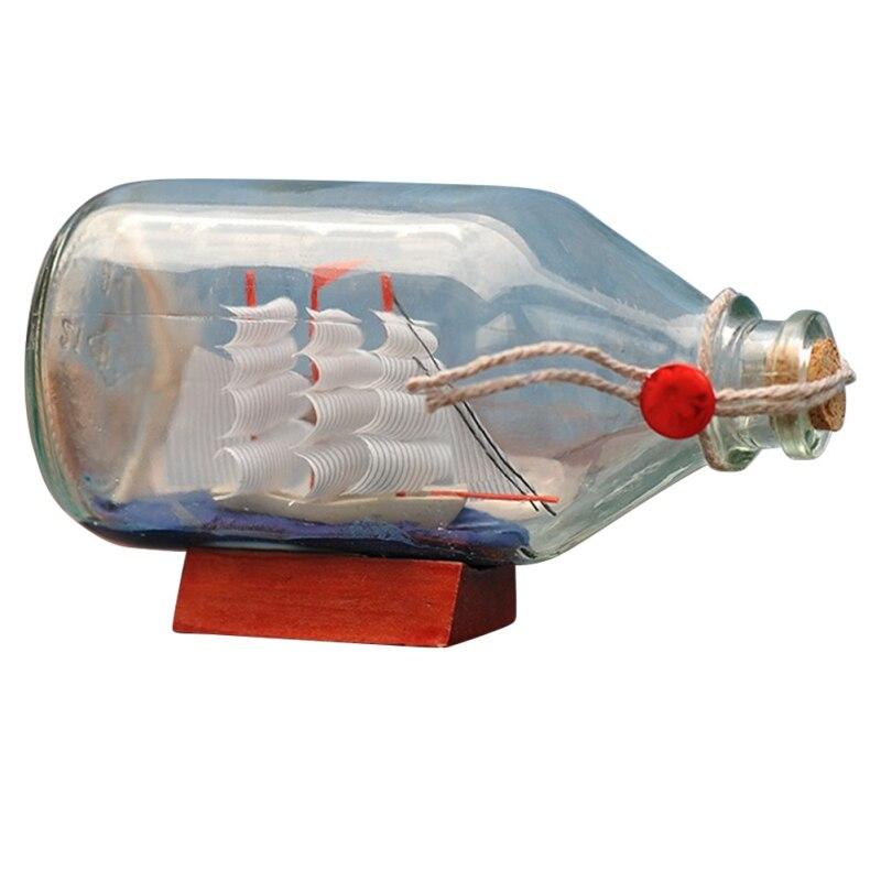Home Decor Mediterranean Style Mini Ship Boat  A Glass Bottle Of A Mediterranean-Style Sailing Vessel With A Beautiful Meaning