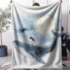 Whale Starry Sky Throw Soft Flannel AC Blanket Lightweight Summer Nap Throw Cozy  Blanket for Sofa Bed Travel Home