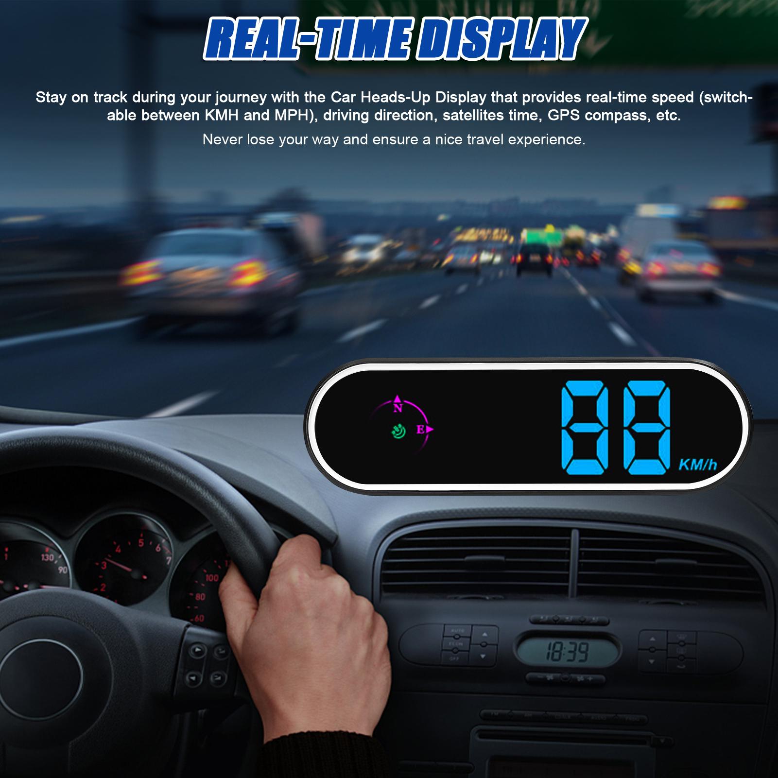 

Car Hdup Display GPS Digital meter with Colorful LED Display Clock & Function Overspeed Alarm for Car Truck SUV RV