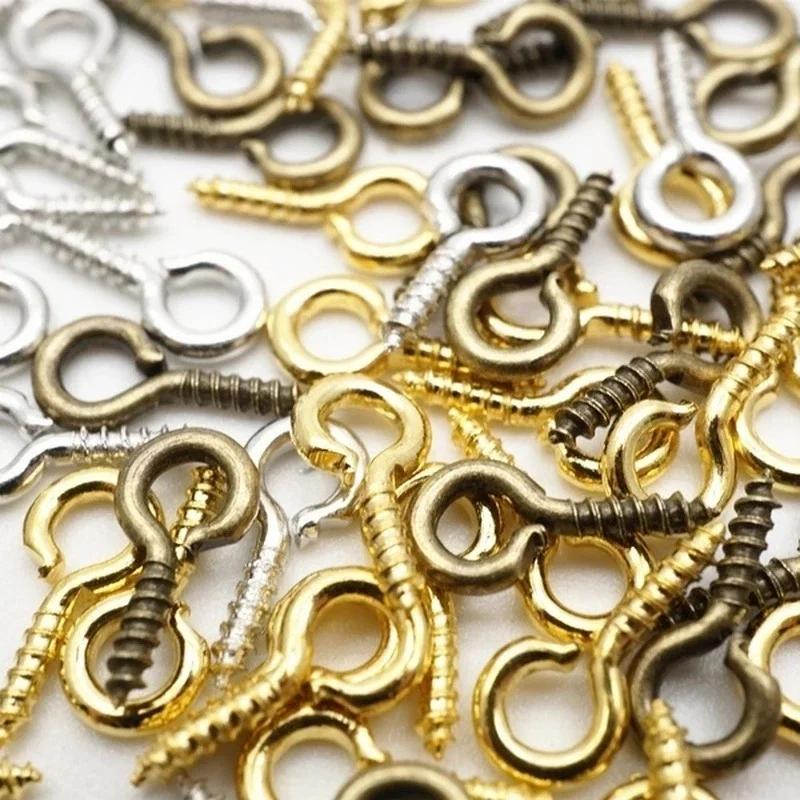 300/600 Stück Kleine Mini-Ösenhaken Ösen Schraubgewinde Edelstahlverschlüsse Haken Schmuckzubehör Für DIY