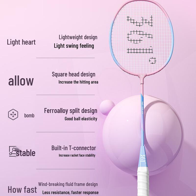361° High-Elastic Badminton Racket Pair