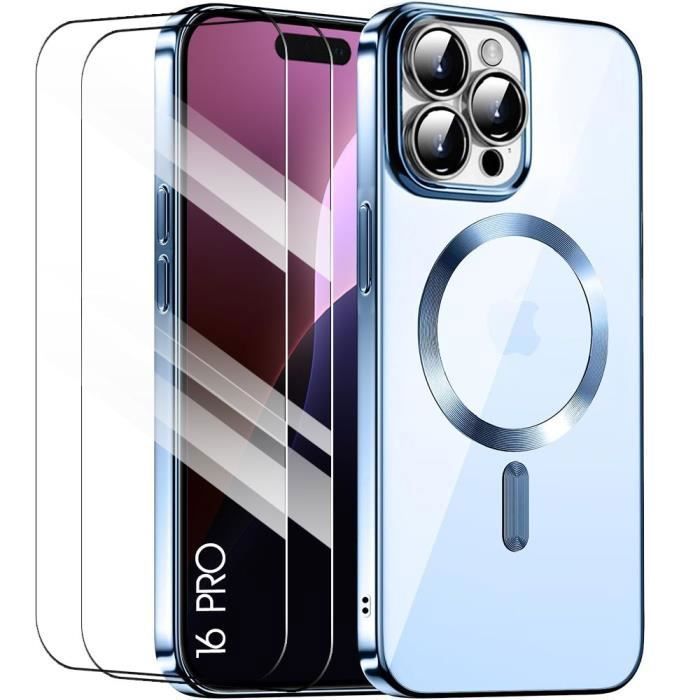 Coque de protection - BOOLING - iPhone 16 Pro - Souple en TPU - Protection antichoc - Contour chromé