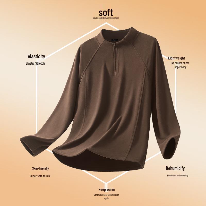 Men's JEEP 5A Thermal Half-Zip Fleece Base Layer Shirt