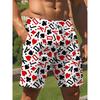 Men's Playing Card Element Casual Shorts Summer Street Trendy Fun Shorts, PLUS SIZE
