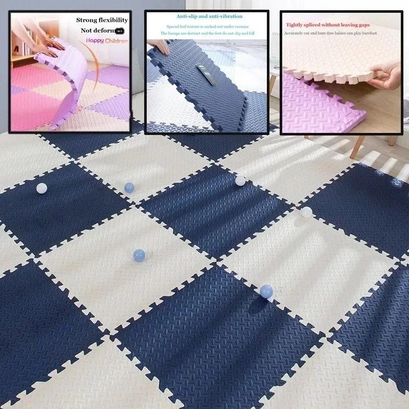 30x30cm EVA Kids Foam Play Mat Thickened Interlocking Puzzle Floor Mat for Crawling Bedroom Home Non Slip Soft Summer Carpet Rug