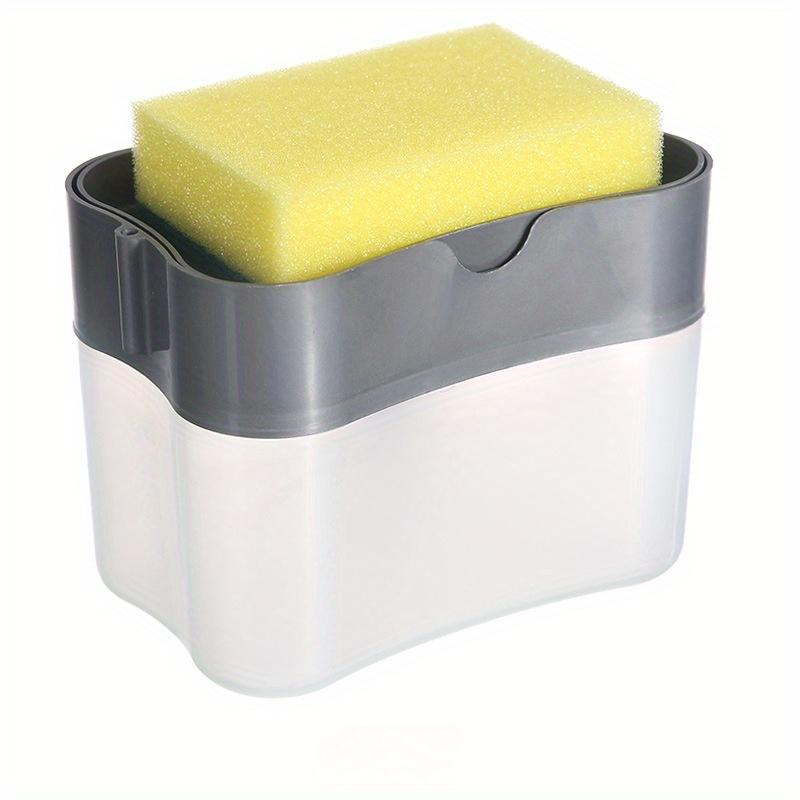 

1pc Dish Soap pump Dispenser And Sponge Holder, Metallic Silvery For Kitchen Sink and Sponge,