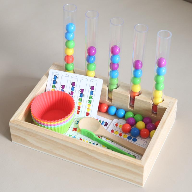 

Wooden Learning Early Color Matching Test Bead Toy For Gift Children
