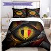 Set Biancheria da Letto Stampata Calcio Belgio 3 Pezzi Copriletto Traspirante Accogliente come Regalo per Inaugurazione Casa o Festa