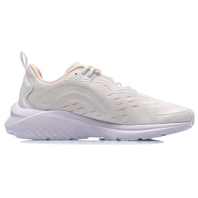 Li-Ning Non-Slip Shock Absorbing Low-Top Running Shoes Women Sneakers White Orange ARHR140-3