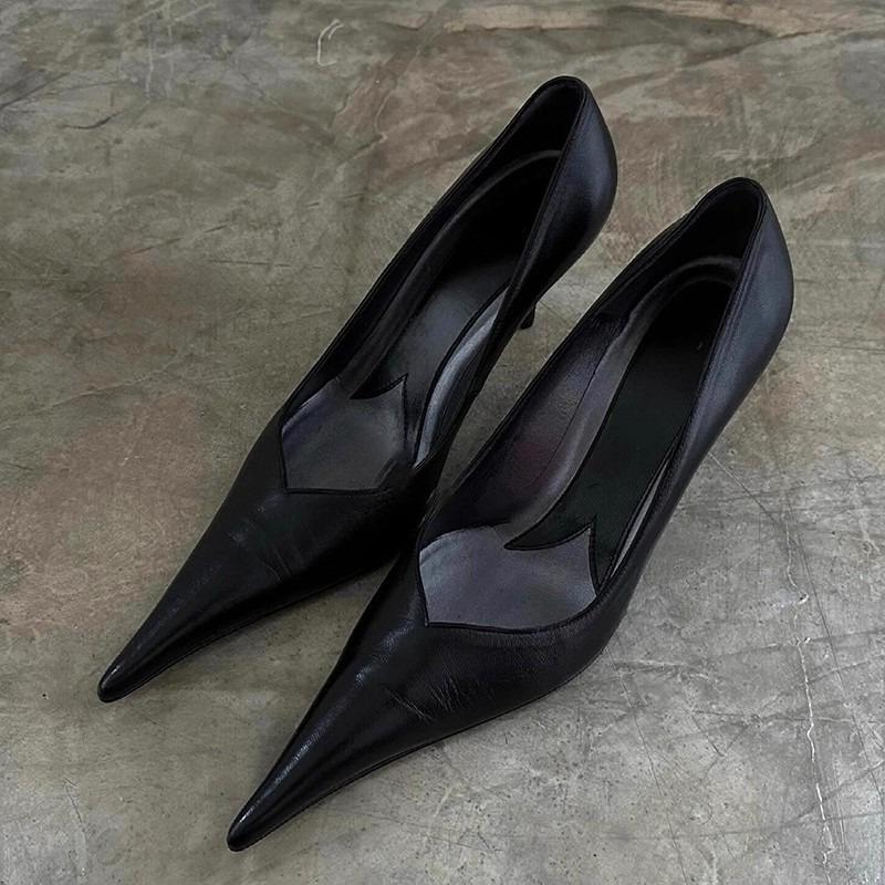 

Sexy Black Pointed Toe High Heels Women Luxury Brand Thin Heeled Designer Shoes Elegant Commuter Office Shoes Zapatos De Mujer 35 чёрный
