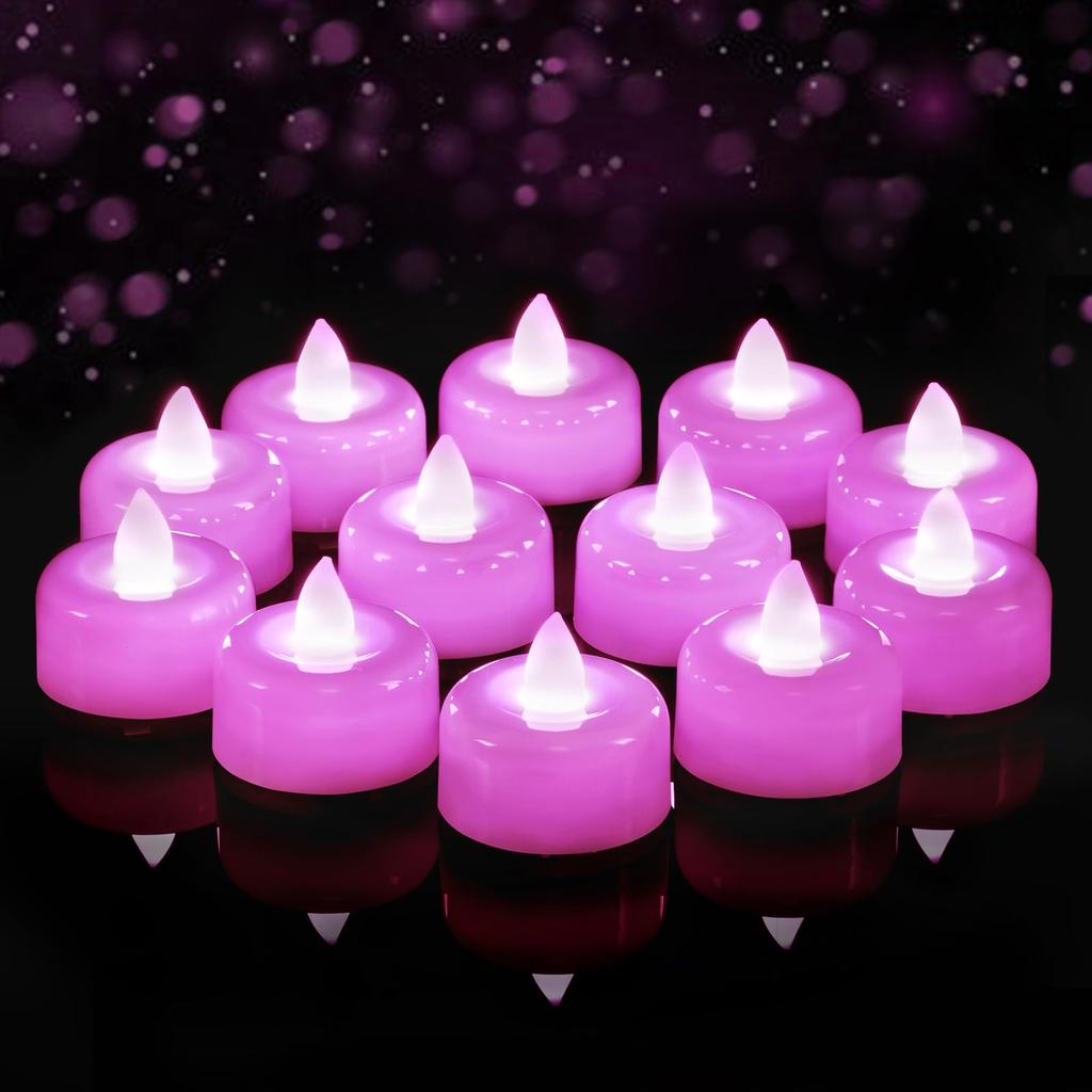 Amagic 24Pack Flameless LED Tea Lights Candles Battery Operated, Warm White | Electric Fake Tealight Candles for Birthday, Halloween, Christmas