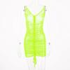 Womens Ladies Sheer Mesh Holiday Summer Beach Bod-ycon Party  Neon Dress