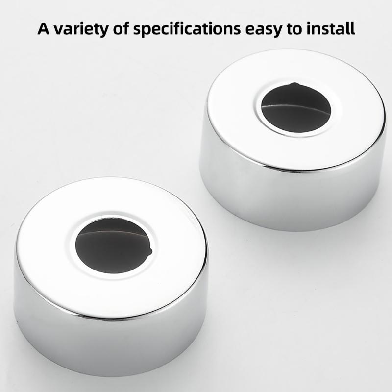2Pcs Round Shower Faucet Cover Stainless Steel Faucet Decorative Cover Shower Raised Pipe Cover Easy to Install