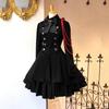 Medieval Vintage Black Lolita Dresses for Dresses Gothic Renaissance Coat Ruffle Classic Halloween Sweet Kawaii Lolita coat