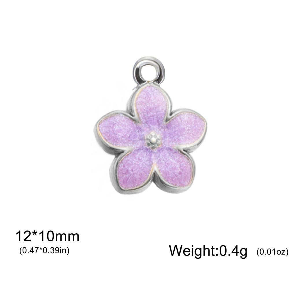 1pc Enamel Flower Charms for Jewelry Making Stainless Steel Gold Pendant for Earring Necklace Bracelet Accessories