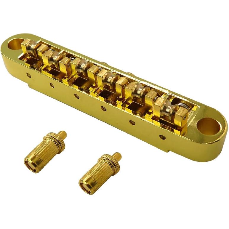 Gold Tune-O-Matic Bridge with Roller 6-Saddles for Epiphone Guitars