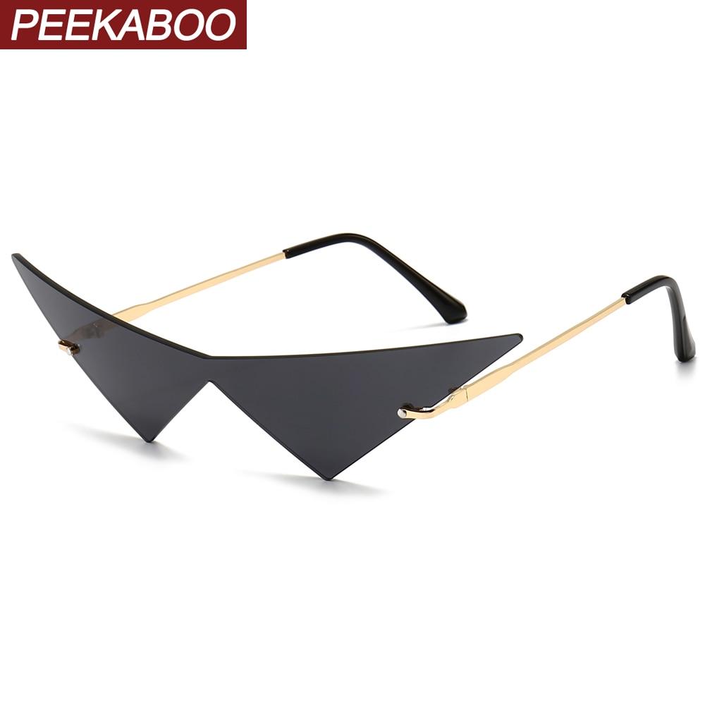 

Мода Винтажные солнцезащитные очки Женщины Без оправе Большой Металл Золото Мужской Один Кусок Женские Солнцезащитные Очки Кошачий Глаз Зеленый Фиолетовый 202 Летняя вечеринка