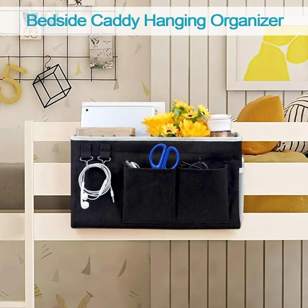 Dorm Room Storage Hanging Organizer Bags Student Bedside Cotton Linen Hanging Basket Organizer Divine Bedside Storage Accessory