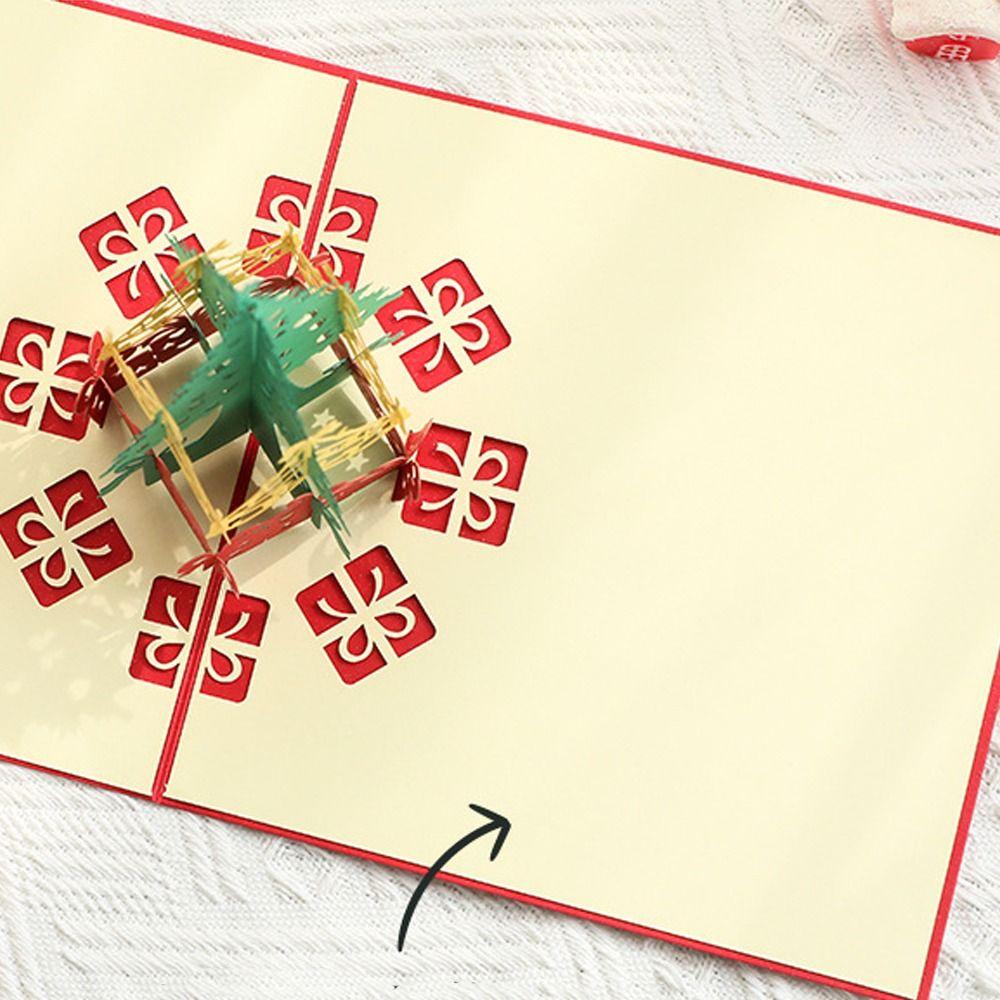 Foldable Christmas Tree Greeting Card Wishing Message Card 3D Pop UP Gift Card  Party Favors Gifts