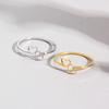 Stainless Steel Ring Hollow Double Heart Fashion Ladies Loop Design  Non Fading Rings for Women  Party Sweet Lovers Gifts