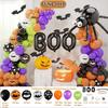 Halloween Bat Decoration Balloon Garland Arch Kit 3D Spider Bat Foil Black Orange Ballon Latex Confetti Globos Party Supplies