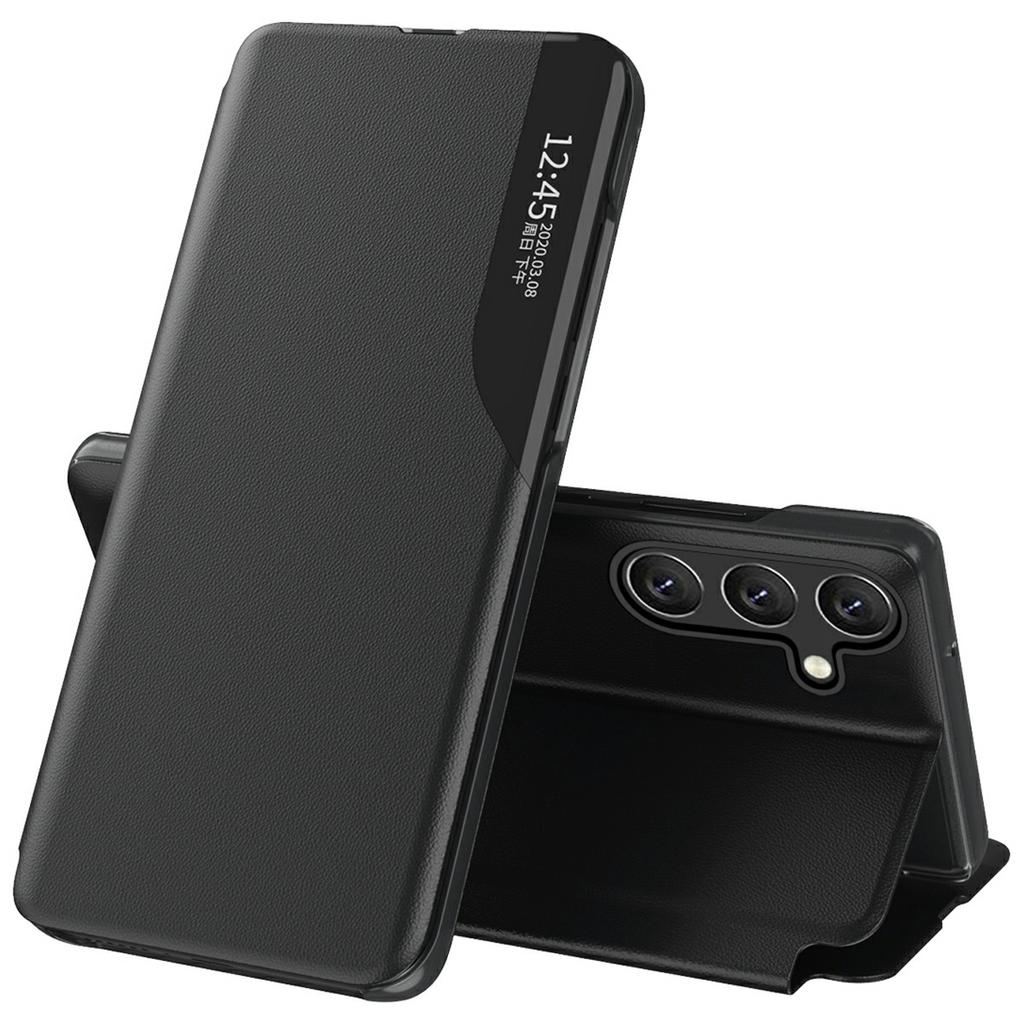 For Samsung Galaxy S25+ Case View Window PU Leather Stand Cover