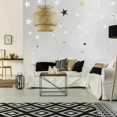 32Pcs 3D Mirror Wall Stickers Star Shape Mirror Stickers Acrylic Stars Mirrored Decals Room Home Wallpaper Home Decorations Arts