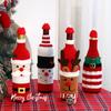 Elk Wine Bottle Cover with Mini Santa Hat Beer Bottle Cover Christmas Knitted Bottle Cover  Gift