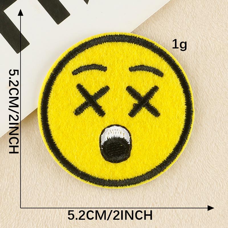 Patch Bordado de Rosto Sorridente de Desenho Animado para Chapéus, Bolsas e Roupas