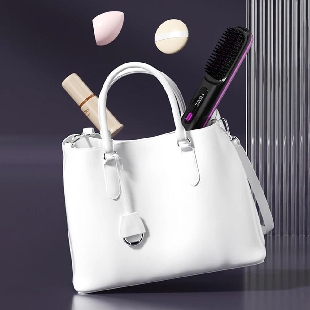 Digitální displej USB Hřeben pro rovnání vlasů Nastavitelná teplota Žehlička na vlasy pro ženy Nástroje pro úpravu vlasů pro ženy