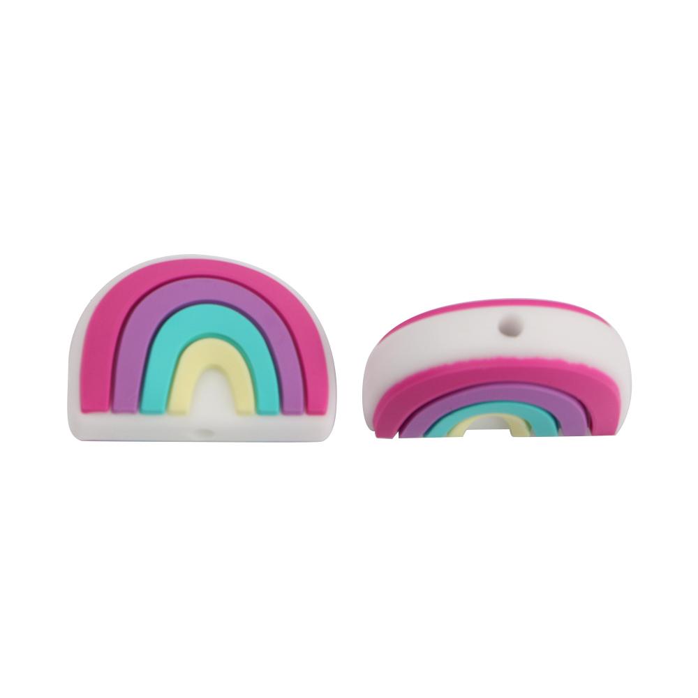 

10Pcs Mini Silicone Beads Rainbow Shape Silicone Focal Beads For Jewelry Making Diy Keychain Beadable Pen Bracelet Necklace