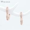 Fashion Rose Gold Color Heart Shape Drop Earrings For Women Girl Jewelry Gift Trendy Elegant Cubic Zircon Eardrop