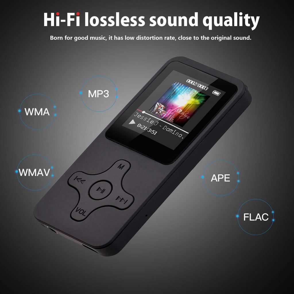 Tragbarer MP4-Player, MP3-Musik-Player mit Kopfhörer, LCD-Bildschirm, Video-Player, Foto-Viewer, unterstützt TF