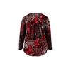 Women S Plus Size V Neck Long Sleeve Paisley Pattern Loose Fit T Shirt