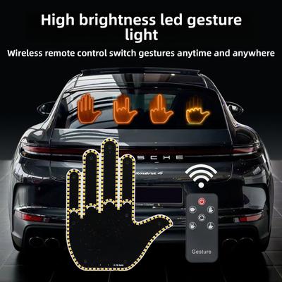 Auto LED Fingergestenlicht für Heckscheibe LED Lustige Interaktive Gesten Handflächenlicht Dekoration