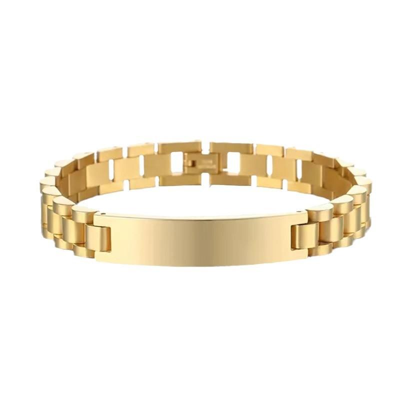 Geometrisches Edelstahlarmband für Herren Mit Personalisierbarer Gravurplatte Minimalistisch Mode