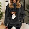 Huvtröja Dam Höst och Vinter Fleece Husdjursficka Med Huva Sweatshirt Rolig Pullover Topp Katt och Hundhållare Bärsele Huvtröjor