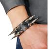 European & American Punk Style Double Spiked Leather Bracelets - Trendy Rock Personality for Men