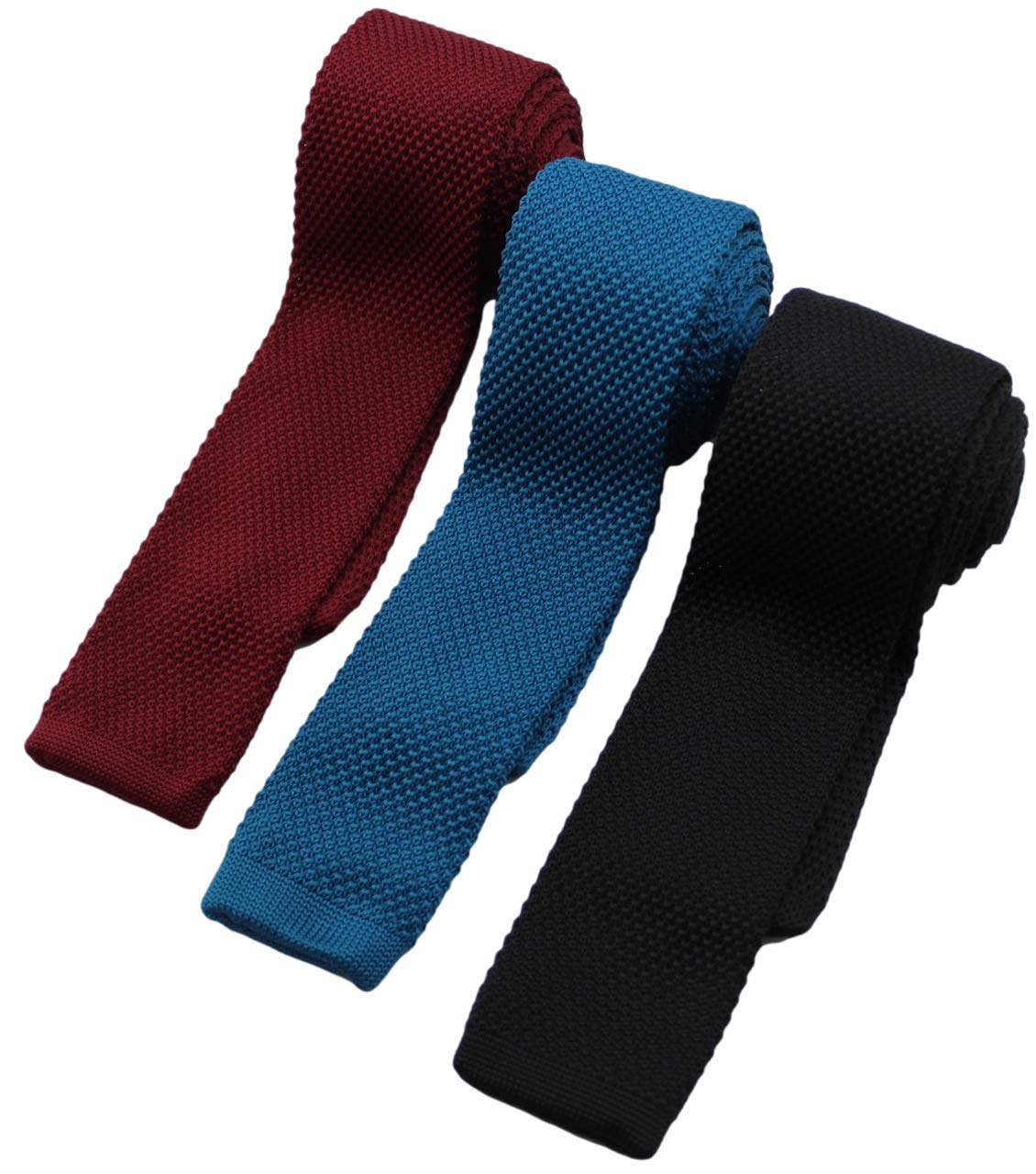 [Best Item] Knit Tie Set, Narrow Tie, Slim Tie, Plain, Striped, Knit Necktie, 3-5