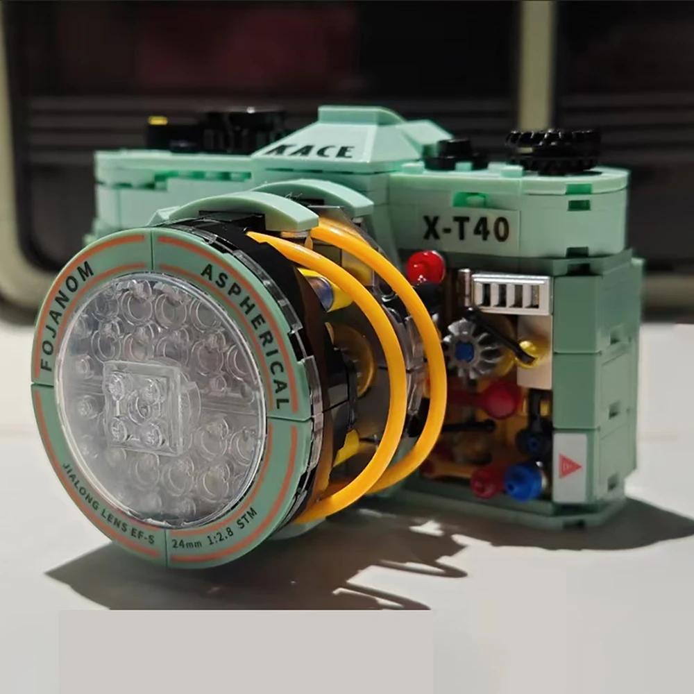 Sammelbares LED Kamera Bauset - Realistisches DSLR Modell, MINT Spielzeug & Bürodeko für Fotografie-Liebhaber