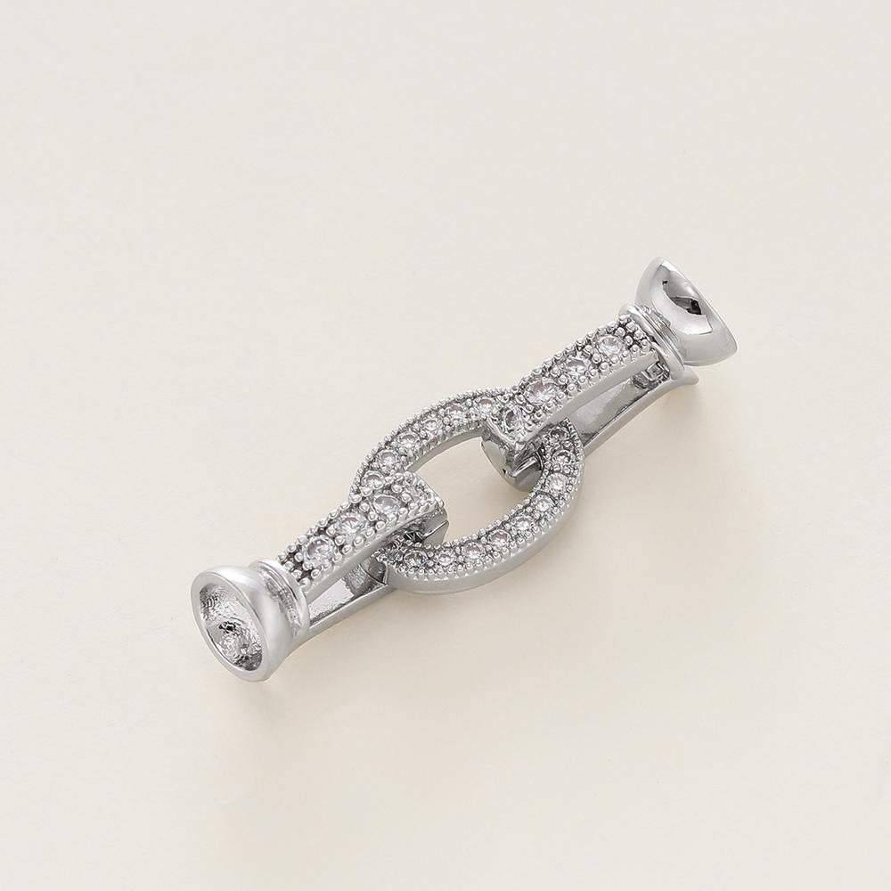 1/2Pcs/Pack 14/18K Gold Plated Inlaid Zircon Connector End Caps Fastener Clasps for DIY Jewelry Bracelet Making Accessories
