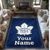 Toronto Maple Leafs Crystal Velvet Rug, Custom Name Text Personalized Non‑Slip Floor Mat for Home Decor Gift