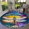 1pc Office Carpet Chair Mats Stained Glass Dragonfly Artwork Perfect for Decorating Office Chairs, Living Rooms, Or Bedrooms