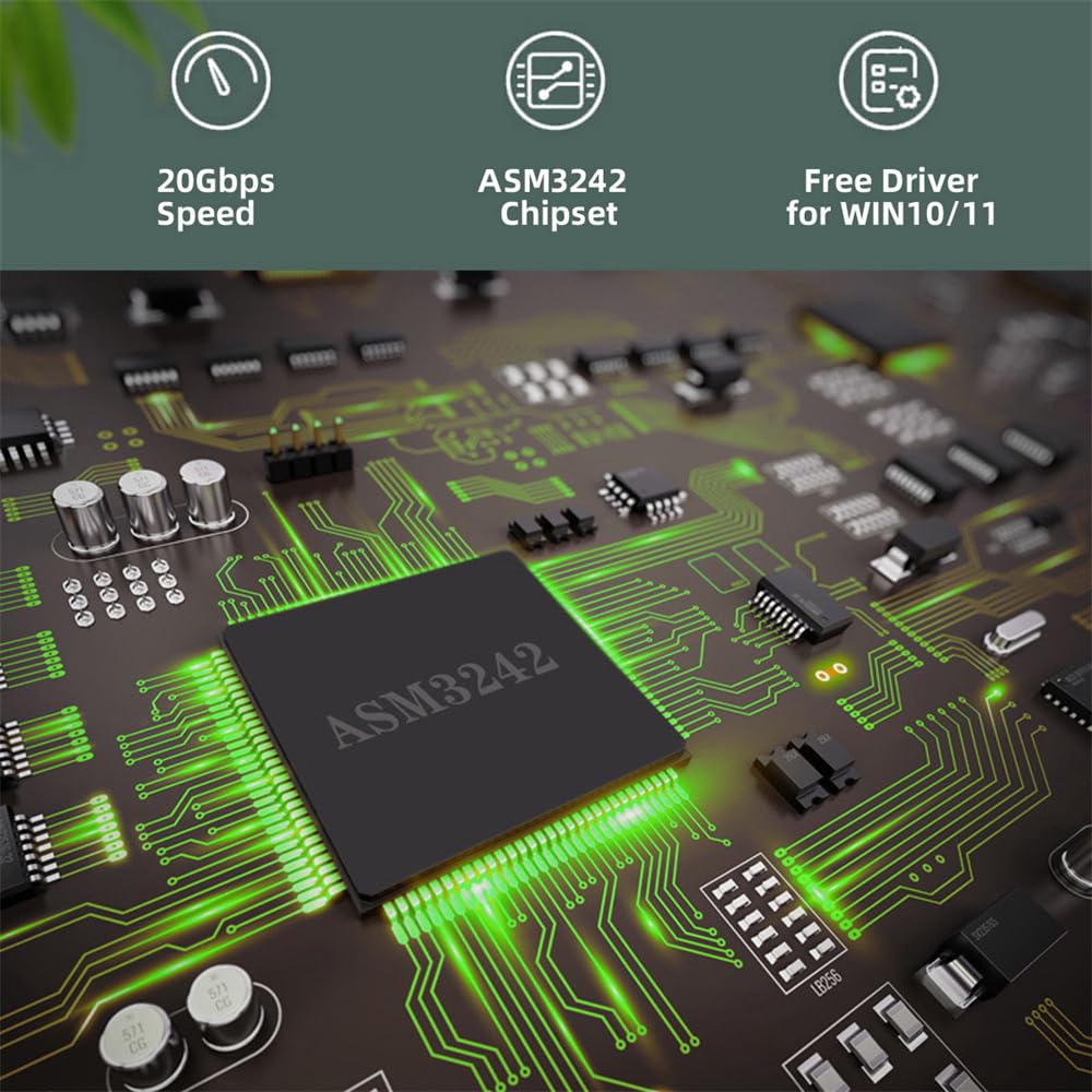 NFHK USB Gen2 20Gbps Front Panel Socket to 4X Express Card Adapter for Desktop Motherboard 3.2 Type-E PCI-E