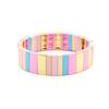 Geometric Enamel Bracelet With Rainbow Color Blocks Multi-Layer Stackable Boho Jewelry Travel Vacation Accessory