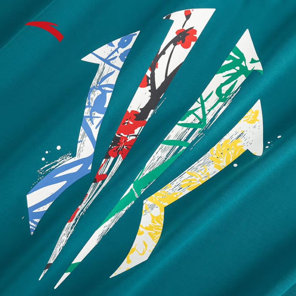 Anta Koszulka Kyrie Lanting Kyrie Meilan Zhuzhu Wygodna Casualowa Prosta Półgolf Pulower Luźna Koszulka z Krótkim Rękawem Koszulki Unisex 172521109-3